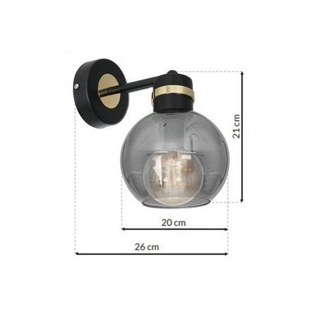 Lampa ścienna kinkiet OMEGA BLACK / GOLD MLP6528