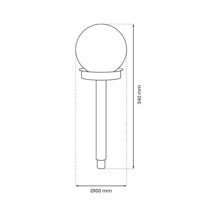 Lampka ogrodowa solarna wbijana 6000K 34cm | czarny