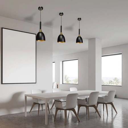 Nowoczesna lampa wisząca CLARK BLACK/GOLD 1xE27 MLP6221