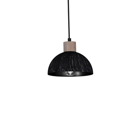 Lampa wisząca ERIK, MLP7639, przecierany czarny/drewno patynowane, 2x60W E27