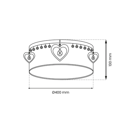 Lampa sufitowa HEART, biały/różowy/transparentny, 2x60W E27, MLP8279