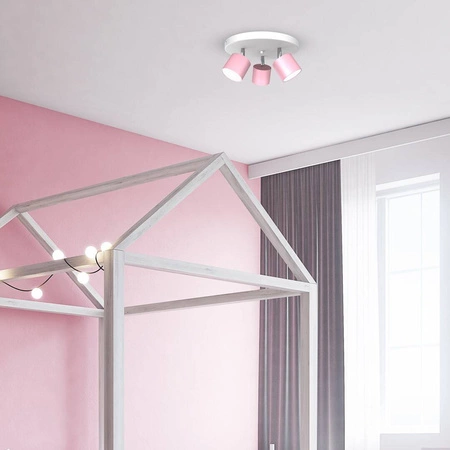 Lampa sufitowa DIXIE PINK 3xGX53 szer. 30cm | różowy