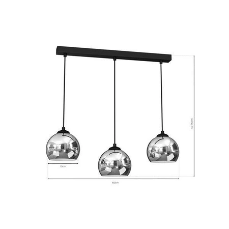 Lampa wisząca TORO, MLP7468, czarny/chrom, 3x40W E27
