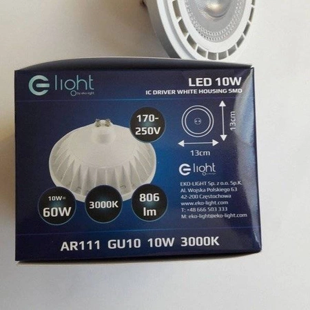 Żarówka LED MR111 GU10 10W biała 3000K ciepła
