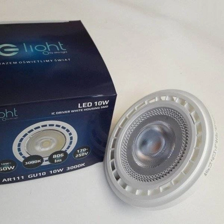 Żarówka LED MR111 GU10 10W biała 3000K ciepła