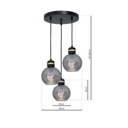 Lampa wisząca koło OMEGA BLACK / GOLD MLP6533