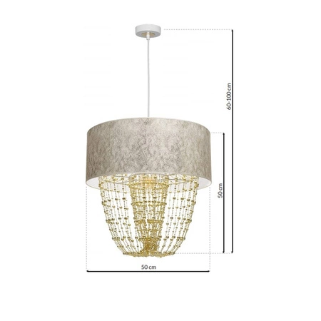 Nowoczesna lampa wisząca ALMERIA WHITE/GOLD 1xE27 MLP6447