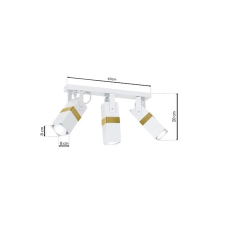 Nowoczesna lampa sufitowa VIDAR WHITE/GOLD 3xGU10 MLP6274