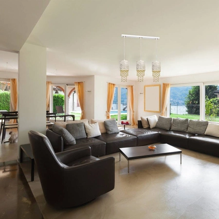 Nowoczesna lampa wisząca listwa ALMERIA WHITE/GOLD 3xE27 MLP6445