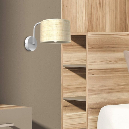 Kinkiet MARSHALL, MLP7482, biały/rattan, 1x60W E27