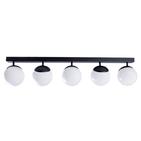 Lampa sufitowa nowoczesna szklana kula listwa SFERA V czarny/biały szer. 100cm