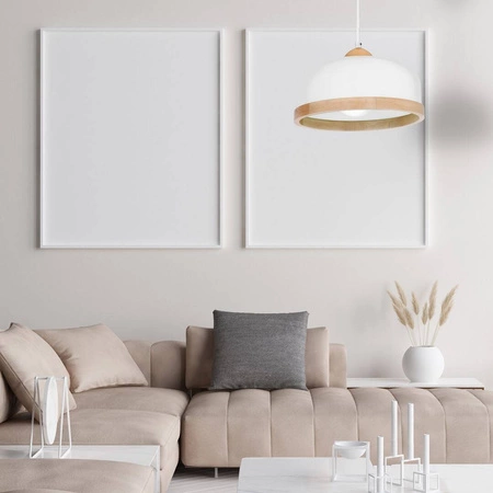 Lampa wisząca nowoczesna zwis STUDIO biały śr. 32cm