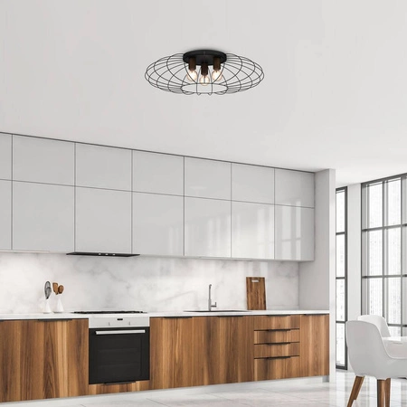 Lampa sufitowa MERIDIANO, MLP7961, czarny/brązowy, 3x60W E27