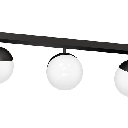 Lampa sufitowa nowoczesna szklana kula listwa SFERA III czarny/biały szer. 65cm