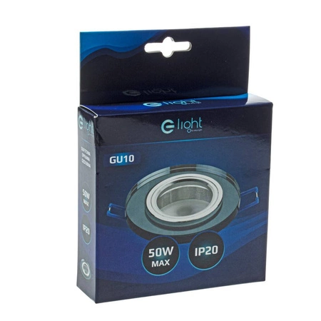 Oczko sufitowe szklane OKRĄGŁE Kolor: czarny EKOS205