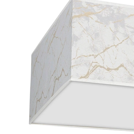 Kwadratowy plafon do salonu SENSO White/Gold 50 cm 3xE27 | biały złoty
