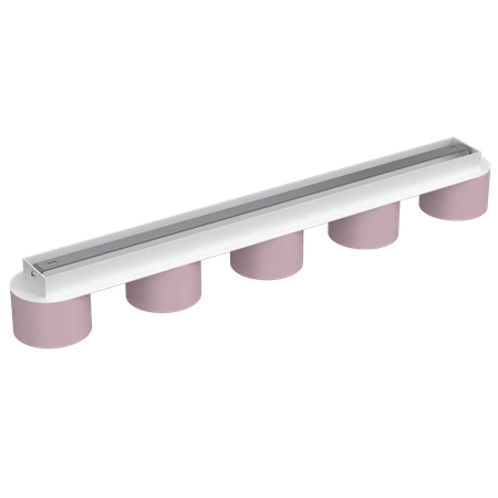 Lampa sufitowa listwa DIXIE PINK 5x GX53 szer. 64cm | różowy