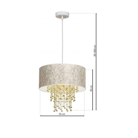 Nowoczesna lampa wisząca ALMERIA WHITE/GOLD 1xE27 MLP6446