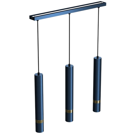 Lampa wisząca JOKER, MLP7726, granatowy/złoty, 3x8W GU10