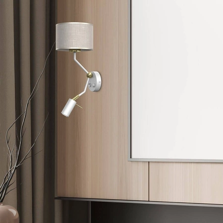 Kinkiet LINO, MLP7494, biały/szary, 1x60W E27 + 1x8W mini GU10