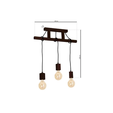Lampa Wisząca JACK, MLP4360, orzech, 3x60W E27