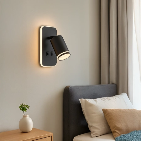 Oprawa Pipe Ring Kinkiet Czarny 1xGU10 + LED 6W