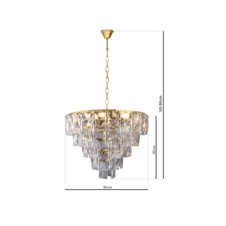 Lampa wisząca żyrandol glamour CHELSEA GOLD ML6002
