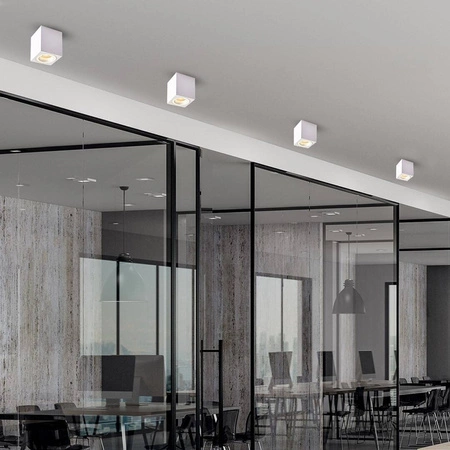 Natynkowy spot sufitowy Bima Ring Square White 1xGU10 | Biały