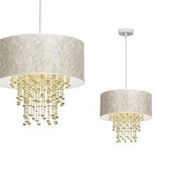 Nowoczesna lampa wisząca ALMERIA WHITE/GOLD 1xE27 MLP6446