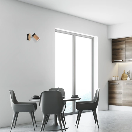 Kinkiet nowoczesny z drewna BARON czarny