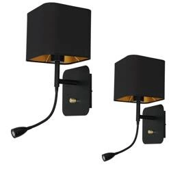 Kinkiet NAPOLI BLACK/GOLD 1xE27 + 1W LED