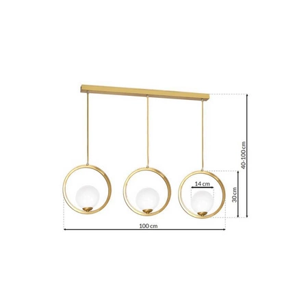 Nowoczesna lampa wisząca listwa VIENNA mosiądz MLP5574