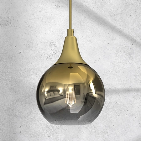 Lampa wisząca MONTE GOLD, 15 cm, MLP8401, złoty/dymiony, 1x60W E27