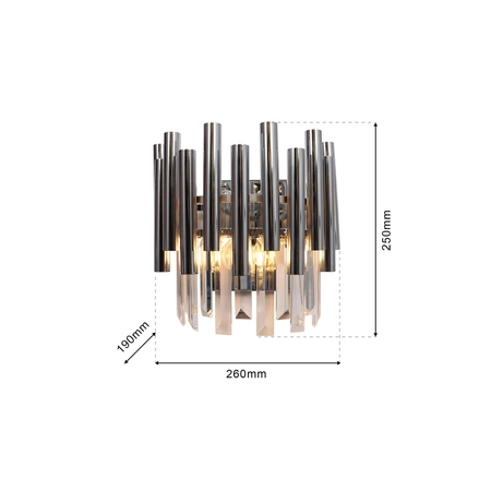 Kinkiet MADISON, chrom/transparentny, 2x40W E14, ML6936
