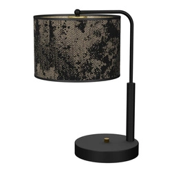 Lampka nocna stołowa SATINO GOLD 1xE27 | czarny srebrny