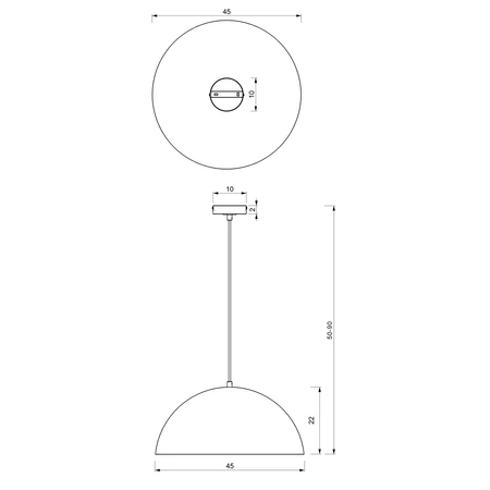 Lampa wisząca BETA BLACK/WHITE 1xE27 45cm