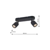 Lampa sufitowa PORTER, ML7643, czarna, 2x8W GU10, IP44