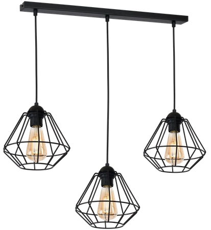 INDUSTRIALNA Lampa wisząca COLIN BLACK 3xE27 MLP4790