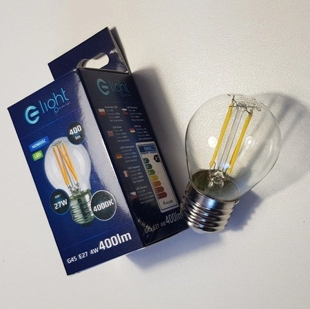 Żarówka ozdobna FILAMENT LED 4W E27 G45 barwa neutralna 4000K EKZF0957