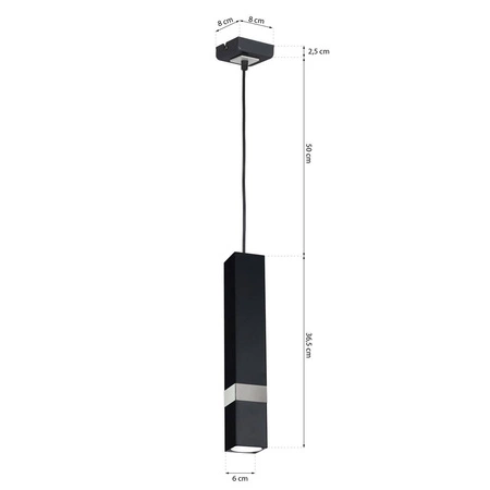 Nowoczesna lampa wisząca VIDAR BLACK/CHROME 1xGU10 MLP6287