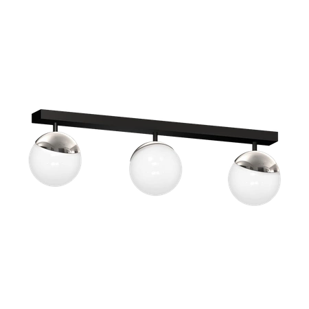 Lampa sufitowa nowoczesna szklana kula listwa SFERA III chrom szer. 65cm