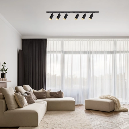 Zestaw Oprawa Mica Track Czarny + Złoty 6xGU10 2m