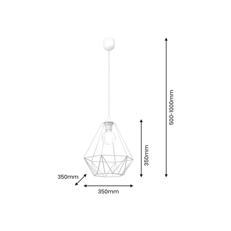 Lampa wisząca BASKET, biała, 1x60W E27, MLP7212