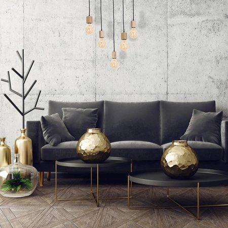 Lampa Wisząca JACK, MLP583, drewno naturalne, 5x60W E27