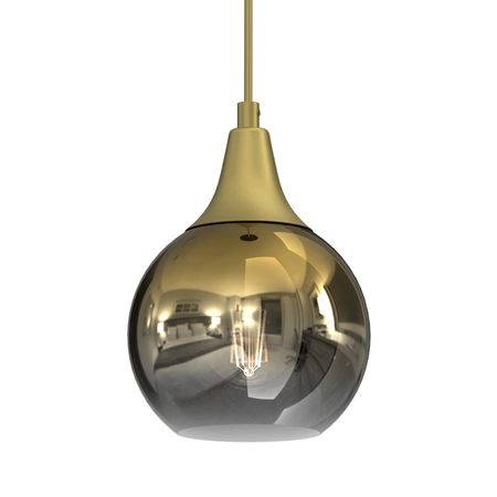 Lampa wisząca MONTE GOLD, 15 cm, MLP8401, złoty/dymiony, 1x60W E27