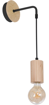 Kinkiet drewniany designerski LINES drewno/czarny
