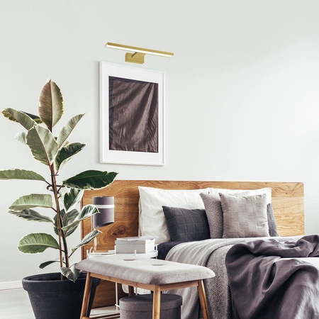 Złoty kinkiet nad lustro PINTO SATIN GOLD 7W LED 30cm | złota satyna