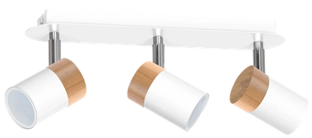 Lampa sufitowa JOKER, MLP6300, biały/drewno/chrom, 3x8W GU10
