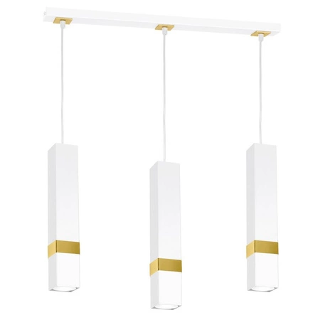Nowoczesna lampa wisząca listwa VIDAR WHITE/GOLD 3xGU10 MLP6276