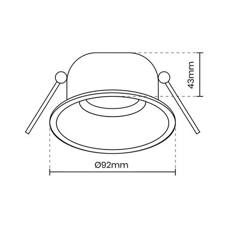 Oczko sufitowe podtynkowe okrągłe ruchome 83mm | czarny
